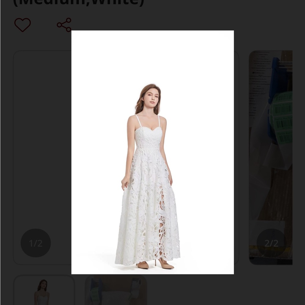Elegant White Lace Midi Dress